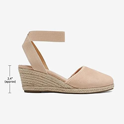 DREAM PAIRS Women's Ankle Strap Wedge Sandals Size 6 Nude | 2.4-inch Heel for Summer Outfits thumbnail 5