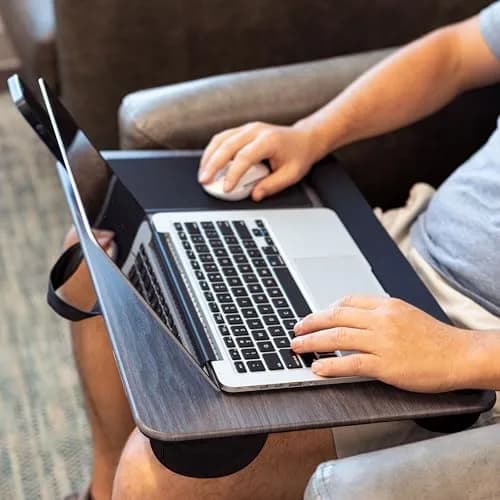 LapGear Home Office Pro Lap Desk 21.1" x 14" | Fits 15.6" Laptops, Cushioned Wrist Rest, Phone Slot thumbnail 6
