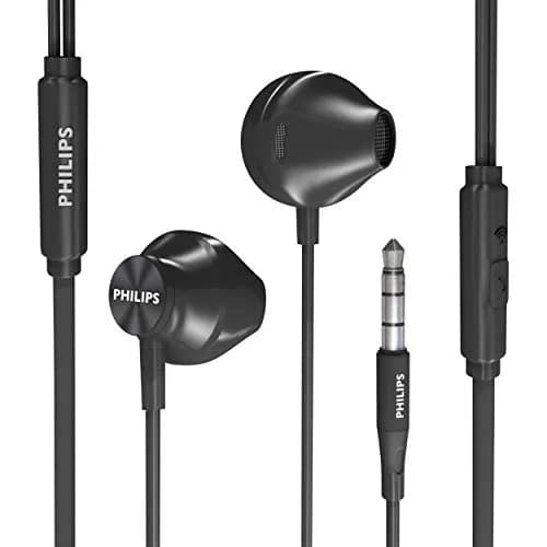 PHILIPS Wired Earbuds with Microphone, White | Ergonomic Comfort-Fit In-Ear Headphones with Mic for Cell Phones, Bass Clear Sound — White