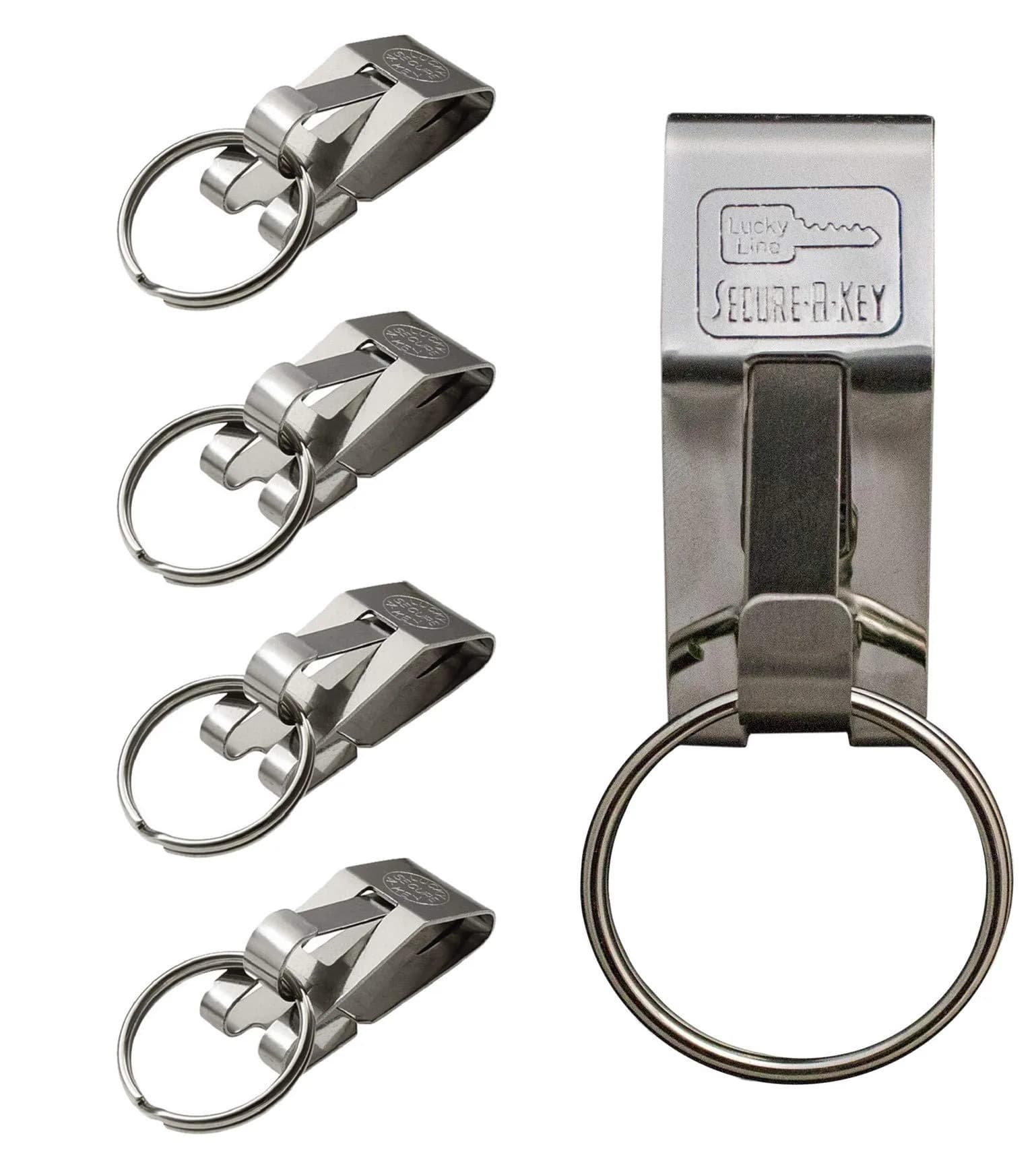 Lucky Line Secure-A-Key Slip On for Wide Belts 5 Pack | Secure Belt Key Clip (70-120c)