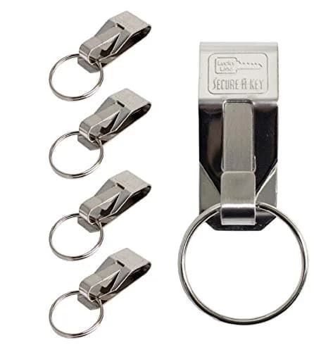 Lucky Line Secure-A-Key CLIP ON for Wide Belts 5 Pack | Double-Locking Security (70-120 chars) thumbnail 1