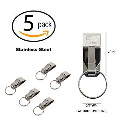 Lucky Line Secure-A-Key CLIP ON for Wide Belts 5 Pack | Double-Locking Security (70-120 chars) thumbnail 3
