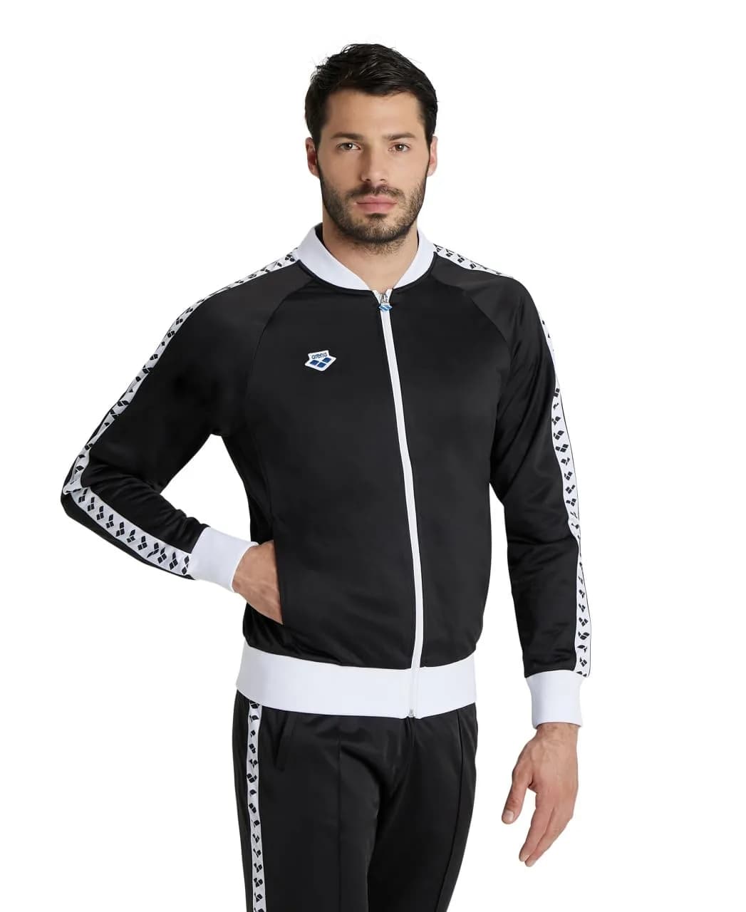 ARENA Men's Team Relax IV Track Jacket Lightweight Polyester, Large | Retro Streetwear Style