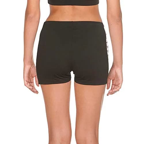 ARENA Women's Lorella Team Workout Gym Shorts, Black - White - Black (US), X-Large | Retro ’70s Style with Athletic Logo Stripes thumbnail 4