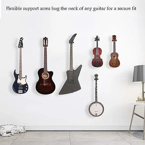 Sound harbor Guitar Wall Mount Hanger for All Guitar Sizes | Deep 'U' Cradle for Secure Display (70-120 chars) thumbnail 6