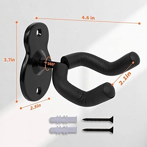 Sound harbor Guitar Wall Mount Hanger for All Guitar Sizes | Deep 'U' Cradle for Secure Display (70-120 chars) thumbnail 3