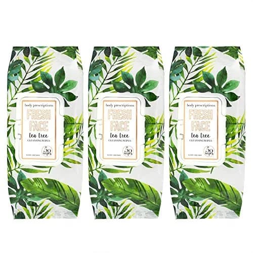 Body Prescriptions Tea Tree Facial Wipes 50 Count (Pack of 3) | Deep Cleansing & Moisturizing thumbnail 1