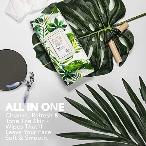 Body Prescriptions Tea Tree Facial Wipes 50 Count (Pack of 3) | Deep Cleansing & Moisturizing thumbnail 3