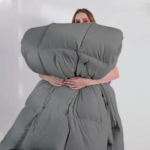 DOWNCOOL Comforters Queen Size, Dark Grey Duvet Insert, Lightweight Quilt | All-Season Microfiber thumbnail 6