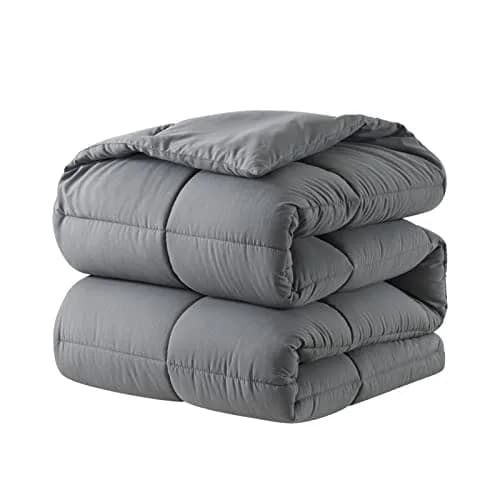 DOWNCOOL Comforters Queen Size, Dark Grey Duvet Insert, Lightweight Quilt | All-Season Microfiber thumbnail 8