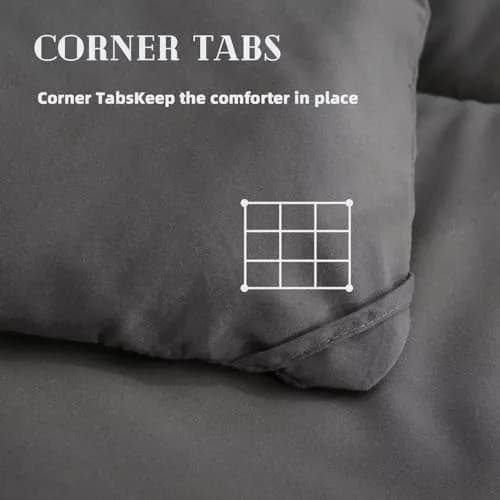 DOWNCOOL Comforters Queen Size, Dark Grey Duvet Insert, Lightweight Quilt | All-Season Microfiber thumbnail 3
