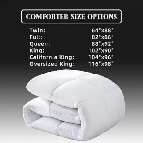DOWNCOOL Comforters California King Size, White Duvet Insert, Lightweight | All-Season Down Alternative thumbnail 5