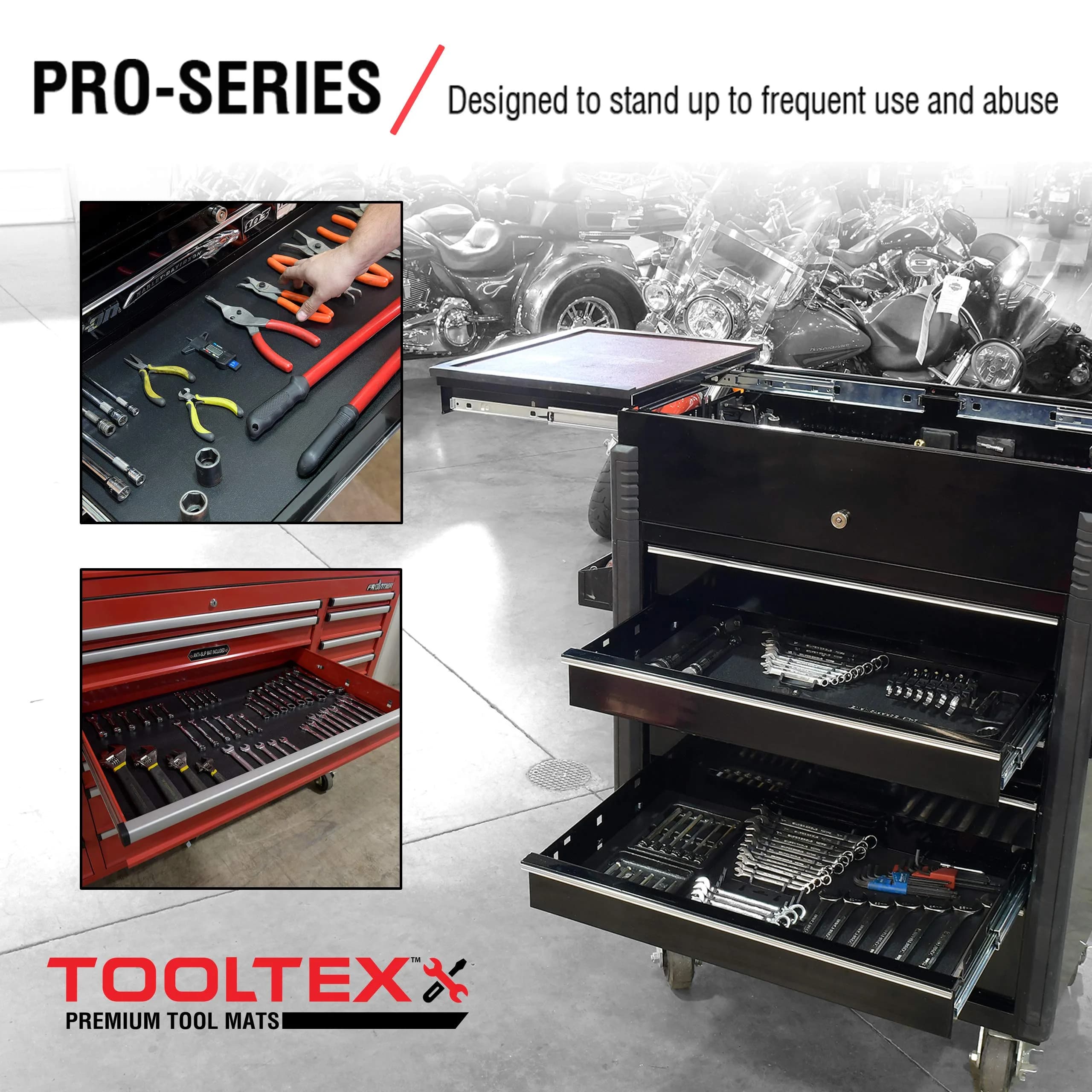 ToolTex Heavy-Duty No-Slip Tool Box Liner 24" x 10' (61cm x 3m) | Keeps Tools Secure & Drawers Organized - view 3