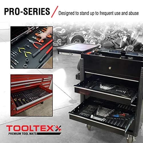 ToolTex Heavy-Duty No-Slip Tool Box Liner 24" x 10' (61cm x 3m) | Keeps Tools Secure & Drawers Organized thumbnail 3