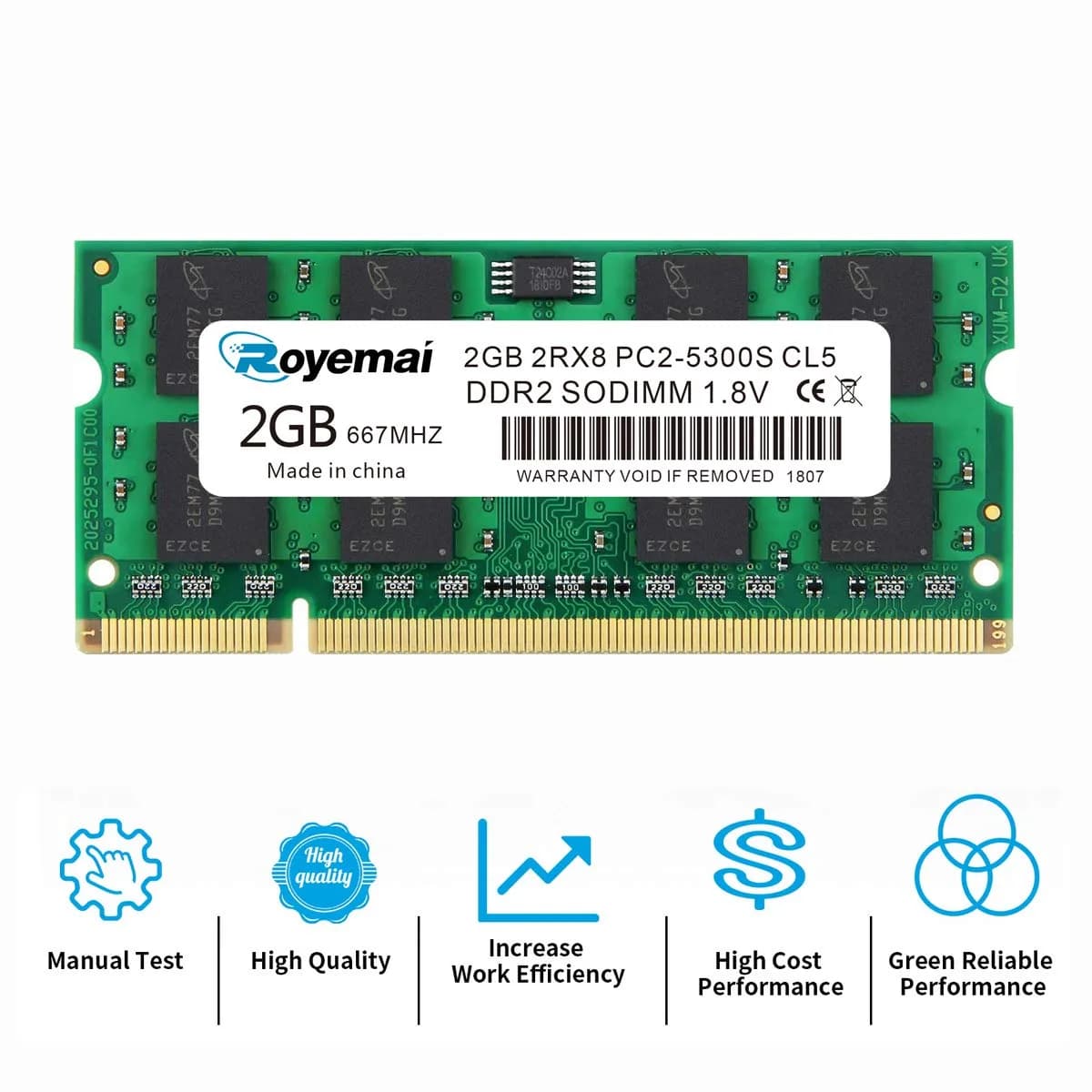 D DUOMEIQI DDR2 4GB (2x2GB) 667MHz SODIMM RAM | Accelerates Laptop Performance - view 2