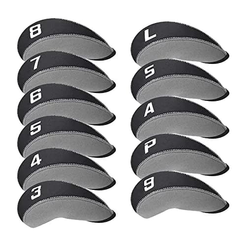 CRAFTSMAN GOLF Gray & Black 11pcs Neoprene Iron Headcover Set with Large Numbers | Protects Irons During Play & Travel thumbnail 1