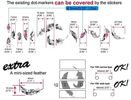 Inlay Sticker's Jockomo Flight Feathers Guitar Fret Markers - White Pearl thumbnail 4