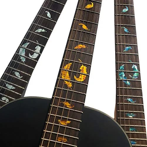 Inlay Sticker's Jockomo Flight Feathers Guitar Fret Markers (Abalone-Mix) | 1 Sheet thumbnail 5