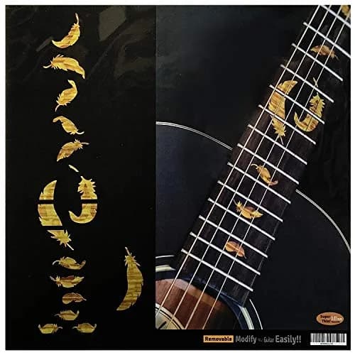 Inlay Sticker's Jockomo Flight Feathers Fret Markers for Guitars (Tobacco Burst) | Realistic Inlay Look thumbnail 1