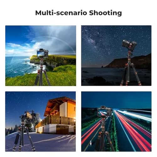 K&F CONCEPT 60" Carbon Fiber Camera Tripod with Detachable Monopod | Lightweight & Stable for DSLR thumbnail 8