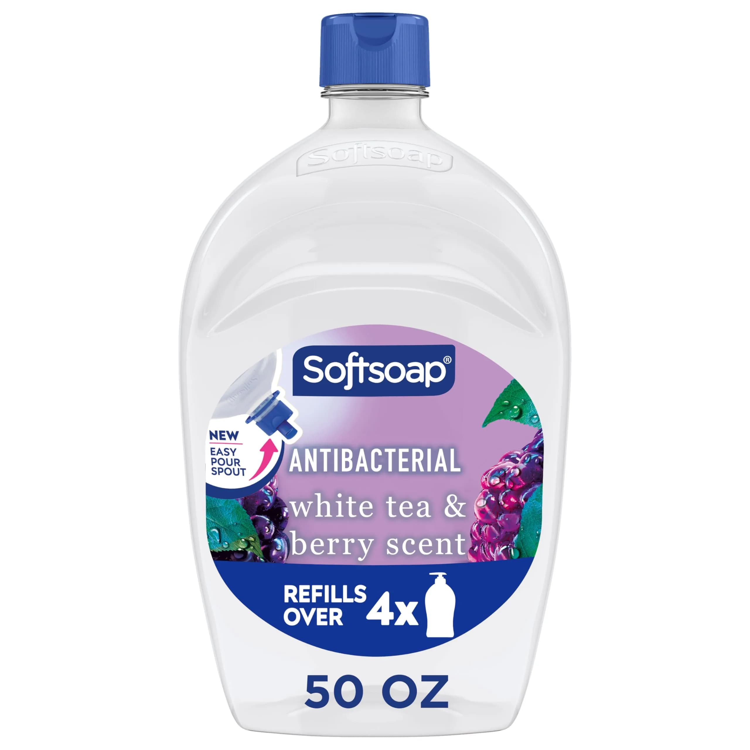 Softsoap Antibacterial Liquid Hand Soap Refill 1478ml (50 Fl Oz) White Tea & Berry | Eliminates 99.9% Bacteria