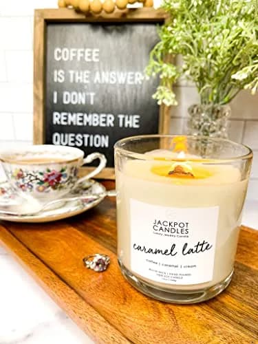 Jackpot Candles Caramel Coffee Latte Candle with Ring Inside (Surprise Jewelry Valued at $15 to $5,000) Ring Size 8 thumbnail 4