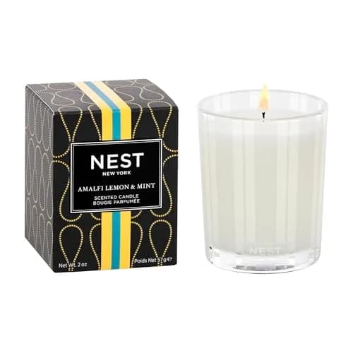 NEST New York Scented Votive Candle, Amalfi Lemon & Mint | 20-28 Hour Burn, Elegant Glass Vessel thumbnail 1