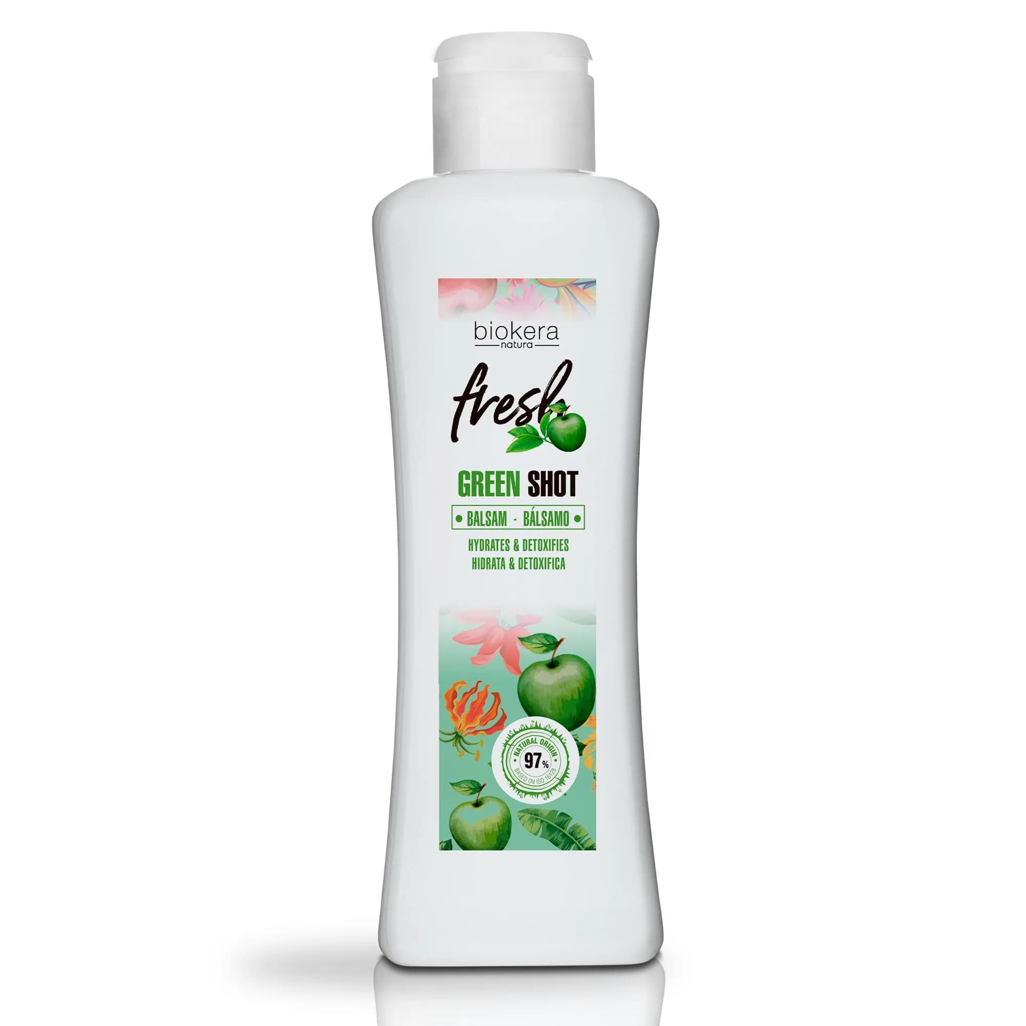 Salerm Green Shot Balm 300 ml | Hydrates & Refreshes Hair with Apple, Green Tea & Aloe Vera