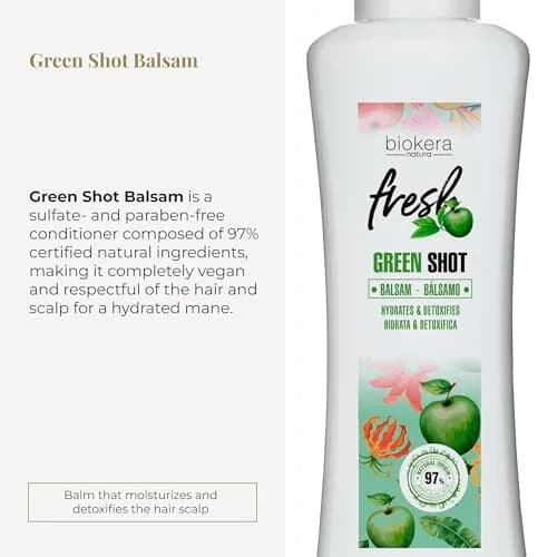 Salerm Green Shot Balm 300 ml | Hydrates & Refreshes Hair with Apple, Green Tea & Aloe Vera thumbnail 2