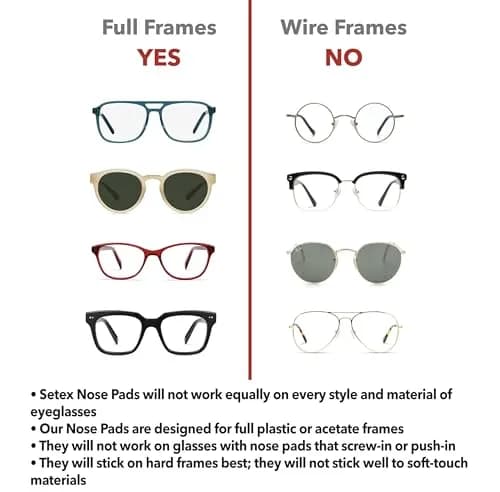 Setex Gecko Grip 1.0mm Anti Slip Nose Pads for Glasses, 5 Pair, Clear | Gecko-Inspired Microfiber Grip for Plastic Frames thumbnail 5