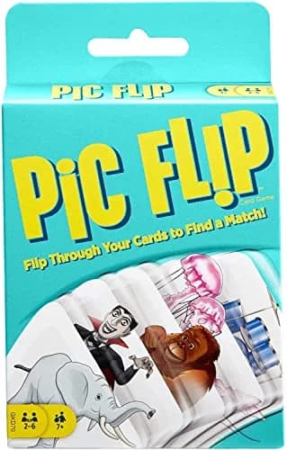 Mattel Games Pic Flip Card Game for 2-6 Players | Fast-Paced Matching Fun thumbnail 1