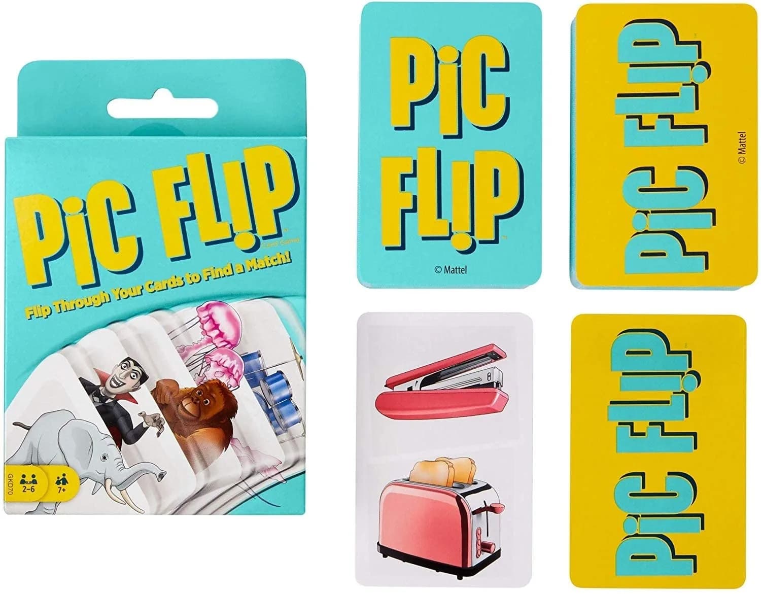 Mattel Games Pic Flip Card Game for 2-6 Players | Fast-Paced Matching Fun - view 2