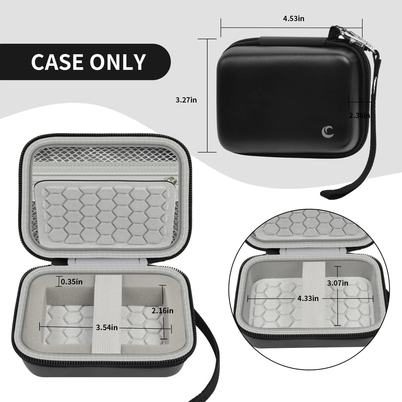 Comecase Black Camera Case for Small Digital Cameras | Fits Kodak FZ55/FZ45, Canon ELPH 180/190, Sony DSCW800/DSCW830 | 12.0cm (4.72") - view 5