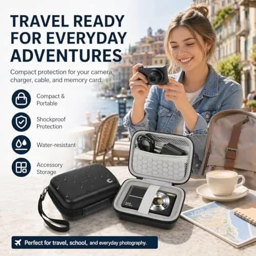 Comecase Black Camera Case for Small Digital Cameras | Fits Kodak FZ55/FZ45, Canon ELPH 180/190, Sony DSCW800/DSCW830 | 12.0cm (4.72") thumbnail 7