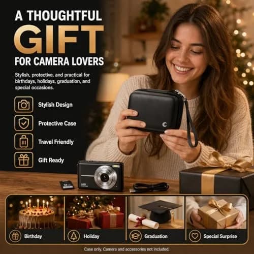Comecase Black Camera Case for Small Digital Cameras | Fits Kodak FZ55/FZ45, Canon ELPH 180/190, Sony DSCW800/DSCW830 | 12.0cm (4.72") thumbnail 8
