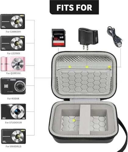 Comecase Black Camera Case for Small Digital Cameras | Fits Kodak FZ55/FZ45, Canon ELPH 180/190, Sony DSCW800/DSCW830 | 12.0cm (4.72") thumbnail 2