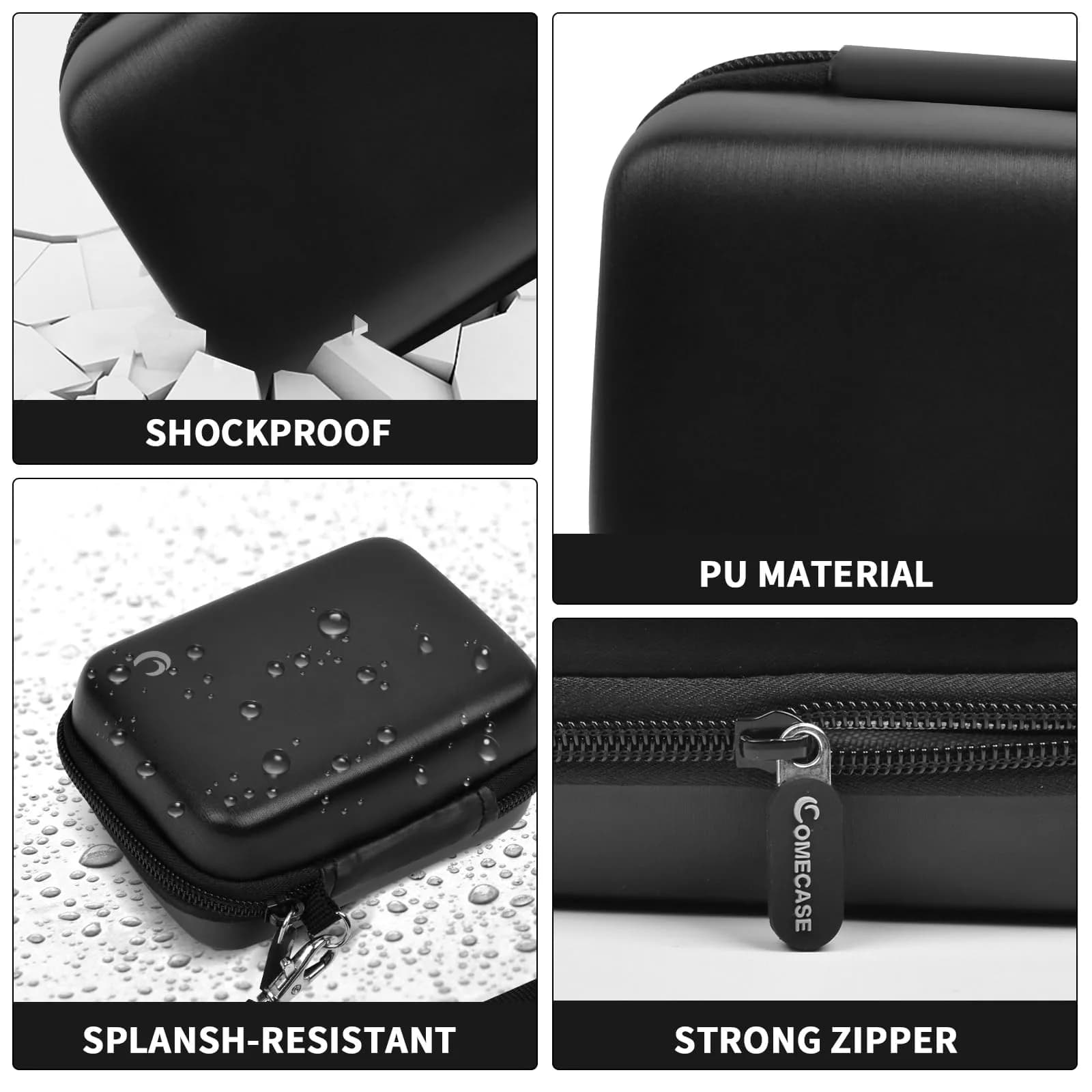 Comecase Black Camera Case for Small Digital Cameras | Fits Kodak FZ55/FZ45, Canon ELPH 180/190, Sony DSCW800/DSCW830 | 12.0cm (4.72") - view 4