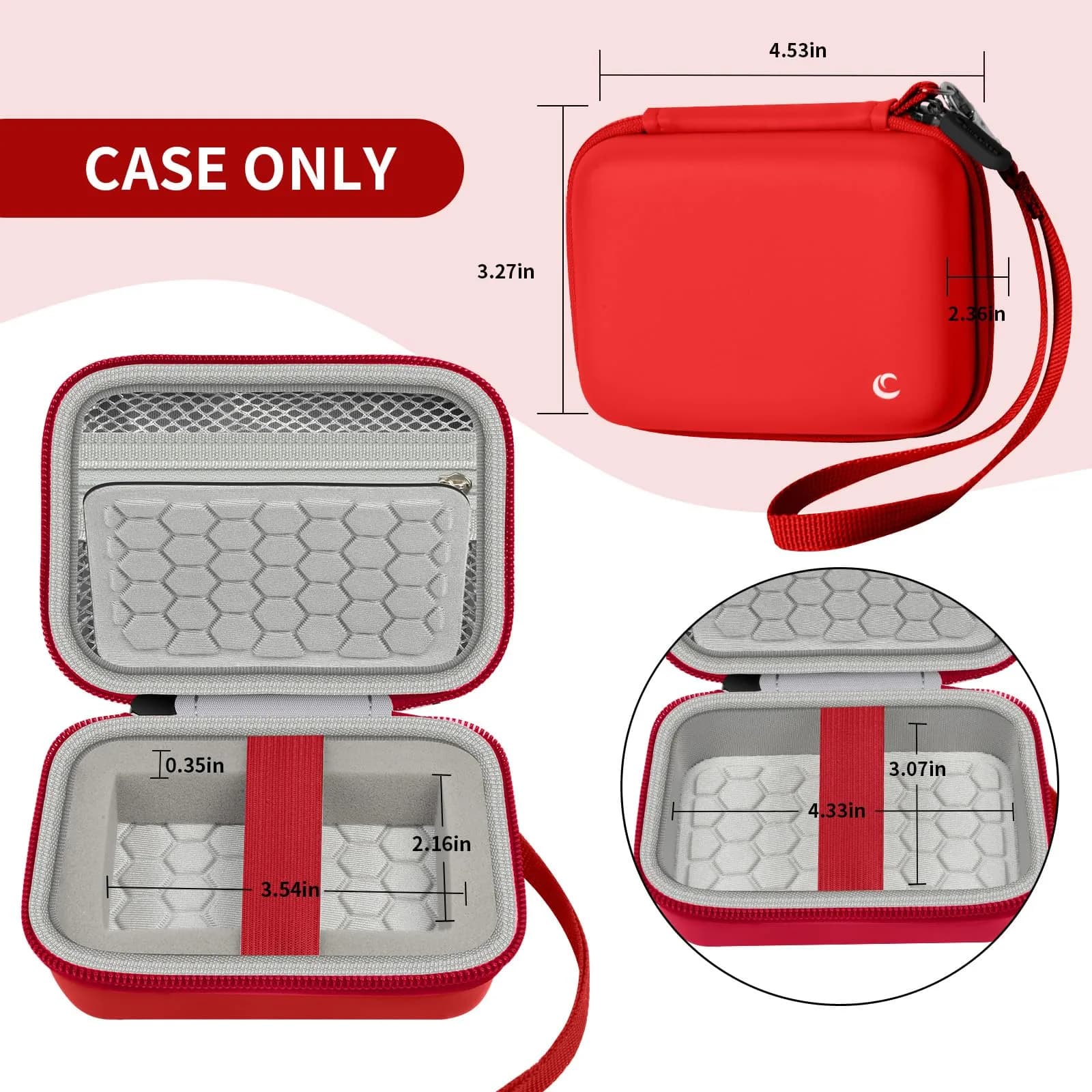 Comecase Red Digital Camera Case for Kodak PIXPRO FZ45 FZ55 | Fits Cameras up to 11cm x 7.8cm x 5.8cm - view 5