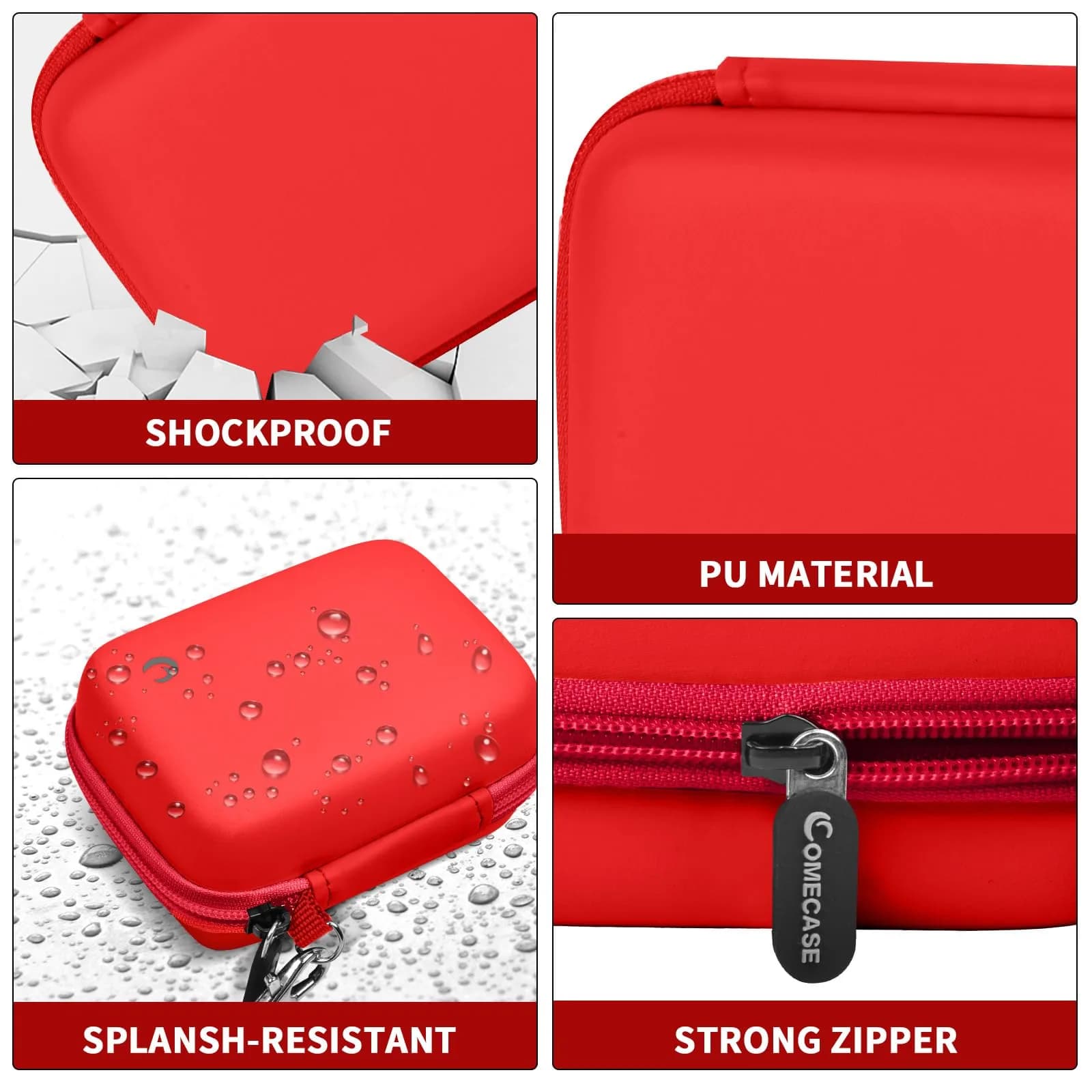 Comecase Red Digital Camera Case for Kodak PIXPRO FZ45 FZ55 | Fits Cameras up to 11cm x 7.8cm x 5.8cm - view 3