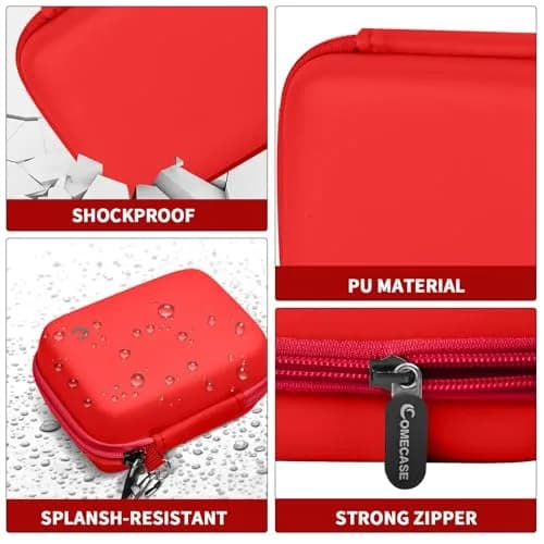 Comecase Red Digital Camera Case for Kodak PIXPRO FZ45 FZ55 | Fits Cameras up to 11cm x 7.8cm x 5.8cm thumbnail 3
