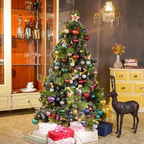 Indian Shelf Mini Silver Glass Christmas Ornaments Set of 25 | Vintage Modern Style thumbnail 8