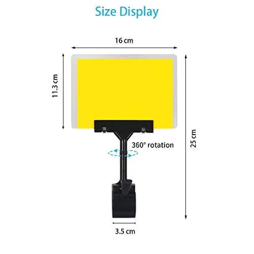 LeeLoon Adjustable Plastic Sign Holder Clip 5 Pcs | 16.5 cm (6.5 inch) Wide, 25 cm (9.8 inch) Tall thumbnail 7