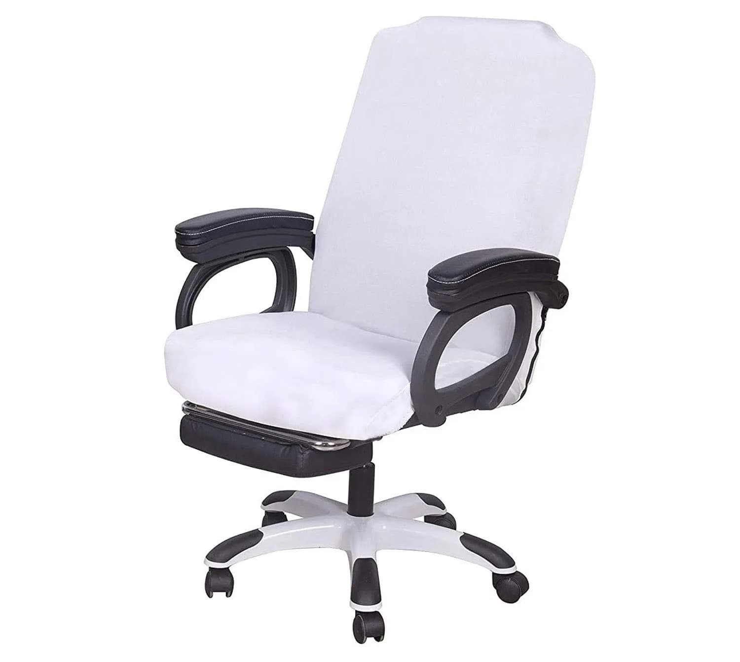 SARAFLORA Large White Office Chair Cover | Stretch Fit, Removable, Washable Protector (1 Piece) - main product image