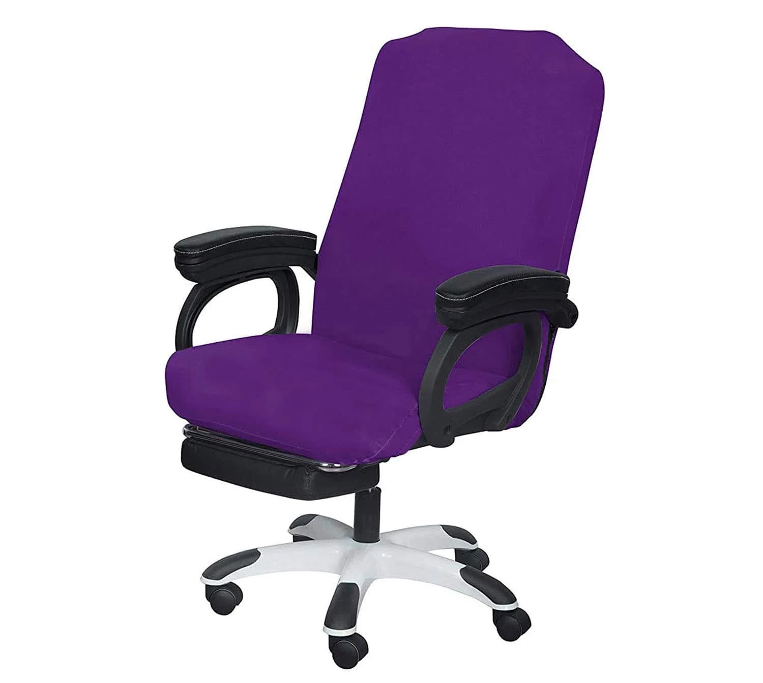 SARAFLORA Purple Large Office Chair Cover - Stretch Fit, Removable, Washable Protector (1 Piece) - main product image