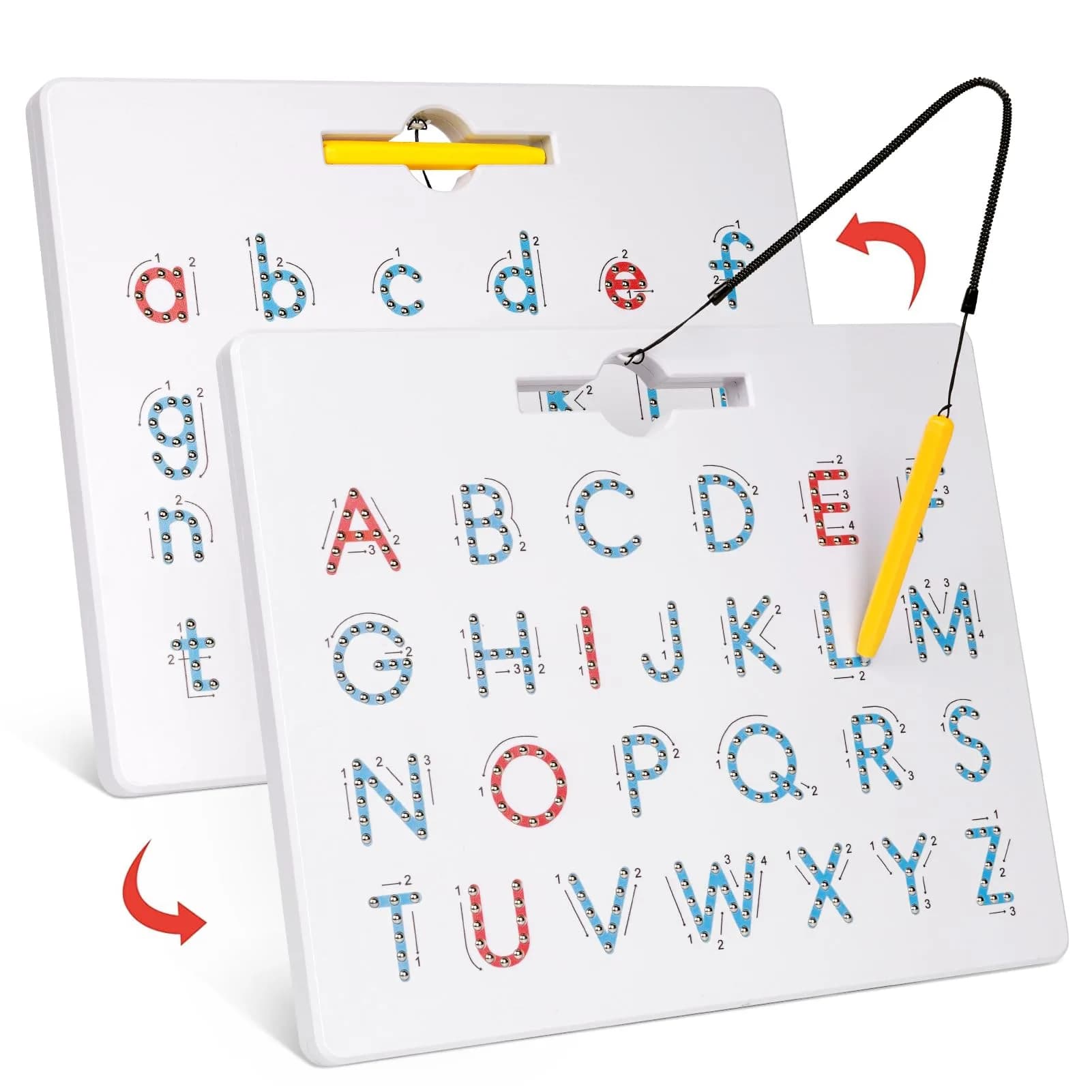 GAMENOTE Magnetic Letter Number Board Double Sided 2-in-1 ABC 123 Tracing Set | Educational Toy for Toddlers Kids — Letter
