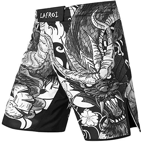 LAFROI Mens MMA Cross Training Boxing Shorts Trunks Fight Wear with Drawstring and Pocket-Dragon, Small | Anti-Tear Microfiber thumbnail 1