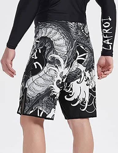 LAFROI Mens MMA Cross Training Boxing Shorts Trunks Fight Wear with Drawstring and Pocket-Dragon, Small | Anti-Tear Microfiber thumbnail 5