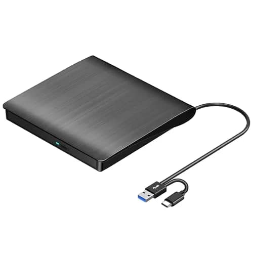 ROOFULL External CD DVD Drive with Carrying Case | USB 3.0 Type-C for Laptop & PC thumbnail 8