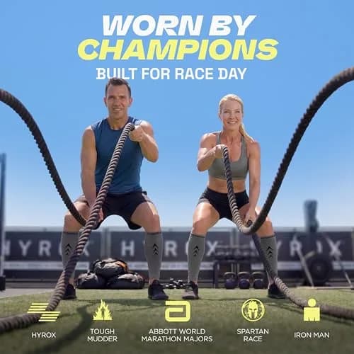 Rymora Calf Compression Sleeves for Men & Women (Pair) (Grey) (Medium) | Graduated Support for Shin Splints & Recovery thumbnail 3