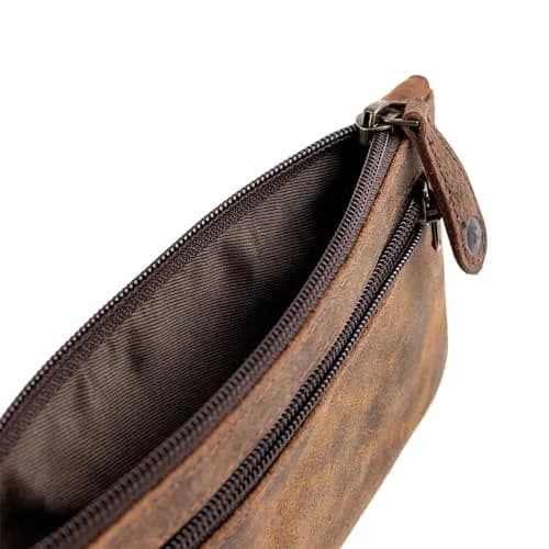 moonster Full-Grain Buffalo Leather Pen Case, 8x4 Inch | Handmade Small Leather Pouch for Pens & Stationery thumbnail 8
